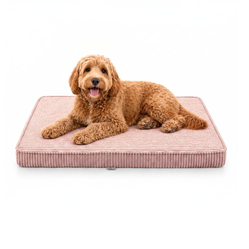 Hundebett Hundekissen Hundematte Cord Altrosa 90X60X8 Cm
