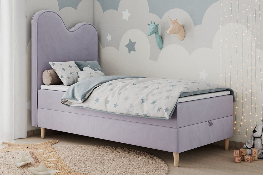 Jugendbett in violet Stoff