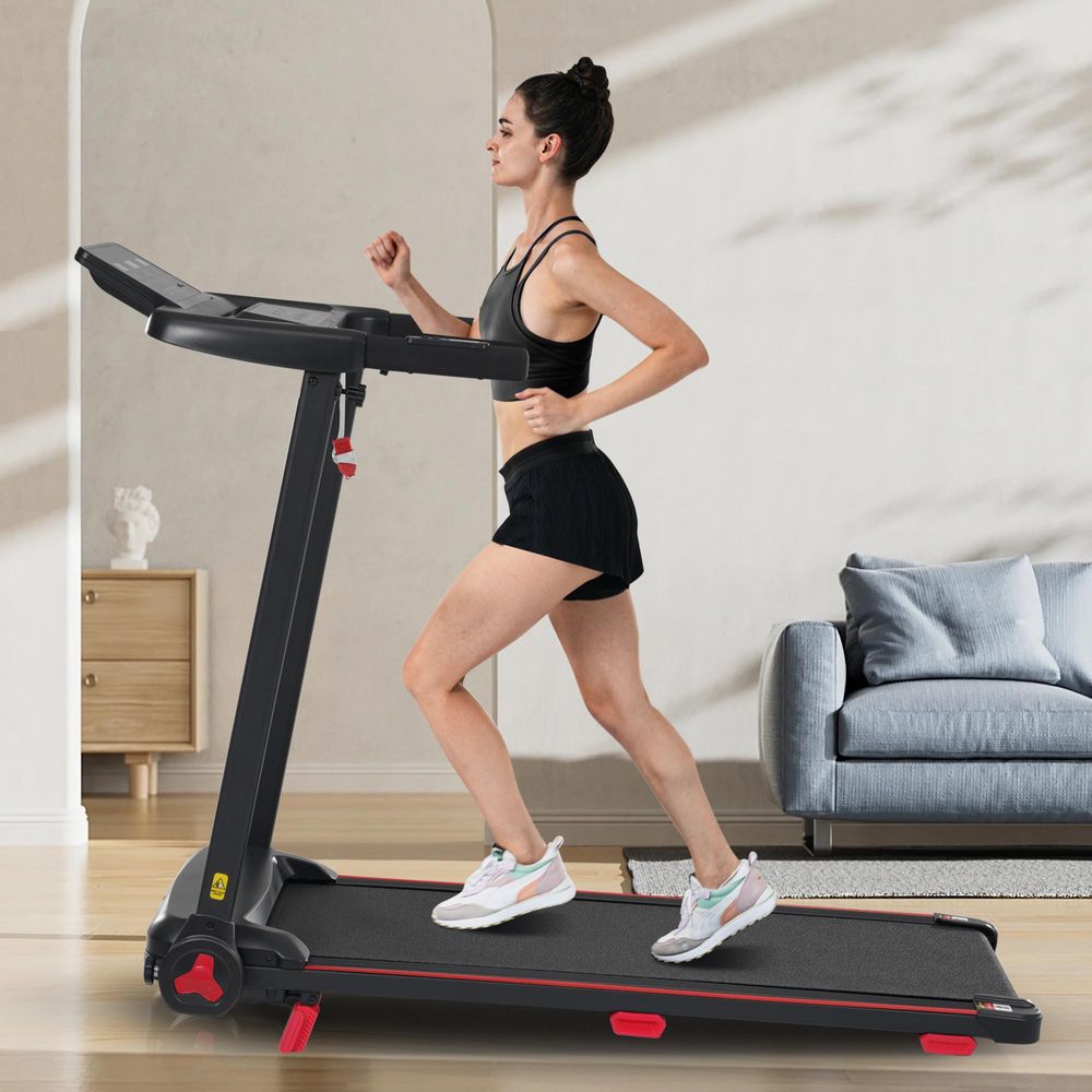 Merax Laufband klappbar, 1–14 km/h, 8% Steigung, 3,0 PS Motor, 120 kg, Herzfrequenzsensor, Bluetooth, USB/Type-C, Black