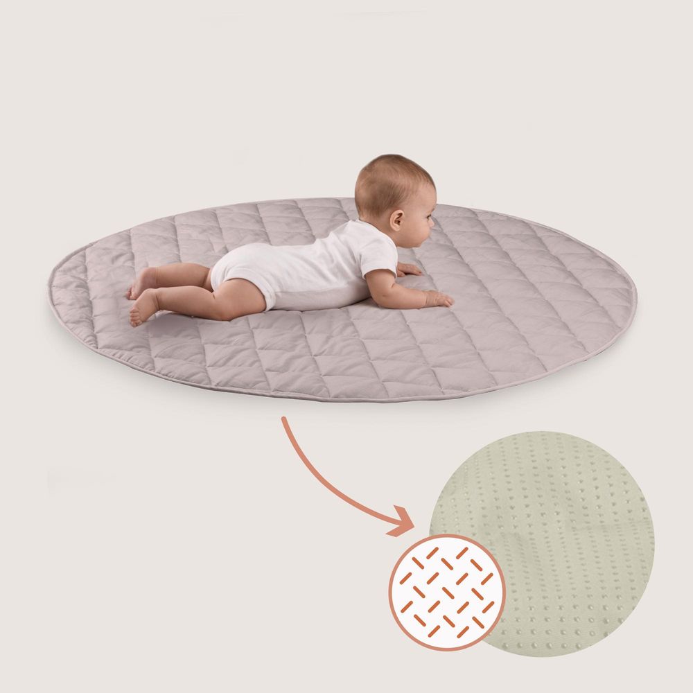 Lionelo Anis Set Baby-Gym aus Holz mit Matte – klappbar, Montessori Spielbogen ab Geburt (0+), 4 Spielzeuge