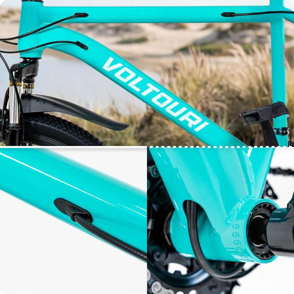 VOLTOURI Mountainbike 26 Zoll – 21 Gänge Shimano – Türkis – Scheibenbremsen