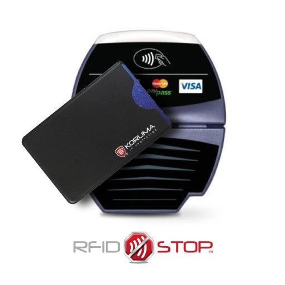 Kartenhülle RFID Schutz NFC Schutzhülle Blocker EC Datenschutz Karte Hülle Blocker Schwarz / KORUMA®