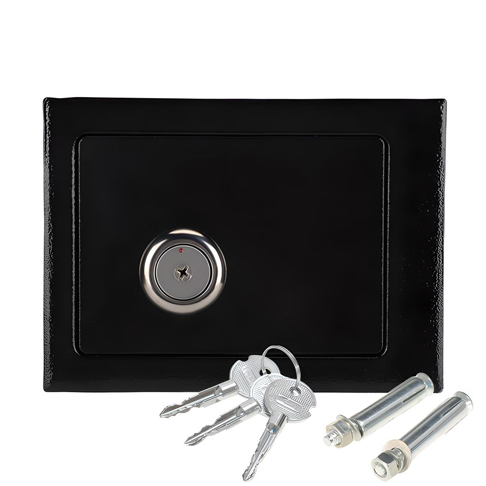 Safe Möbeltresor Tresor mit 2 Schlüssel Zahlenschloss Klein Geldschrank Wandtresor Wandsafe Minisafe Doppelbartschloss Dokumententresor Schwarz Retoo