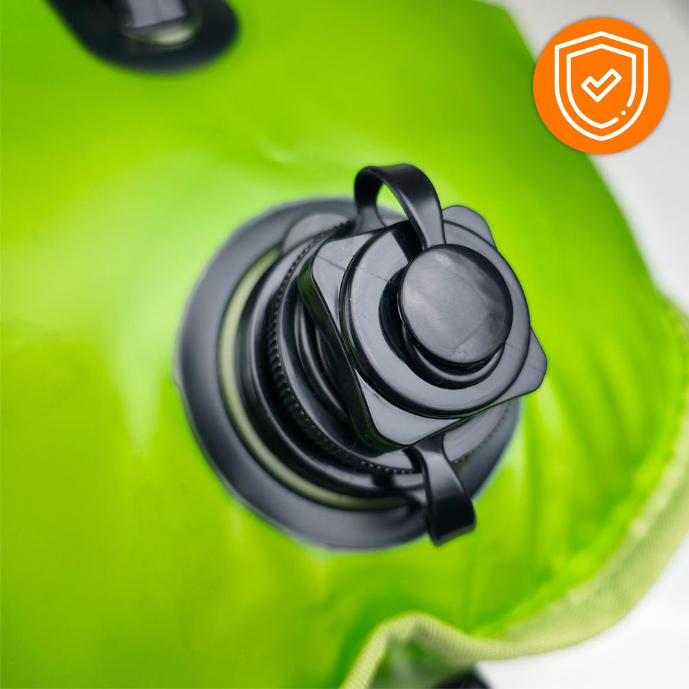 EVI SPORT AquaShield Schwimmboje 20L, Sicherheitsboje mit Trockentasche, Aufblasbar, Verstellbarer Gurt für SUP & Freiwasser, , Neongrün