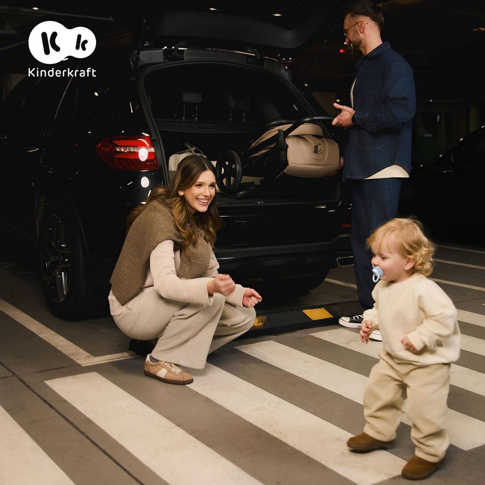 Kinderkraft LOOM – Grüner Buggy bis 27 kg, pannensichere Räder, leicht & kompakt, ideal für Reisen und Alltag, Schwarz
