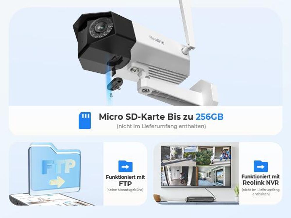 Reolink 4K Dual-Lens WLAN Überwachungskamera Aussen, 180° Ultra-Weitwinkel, Intelligente Erkennung, 2,4/5 GHz WiFi, Farbnachtsicht, Duo 2 WiFi