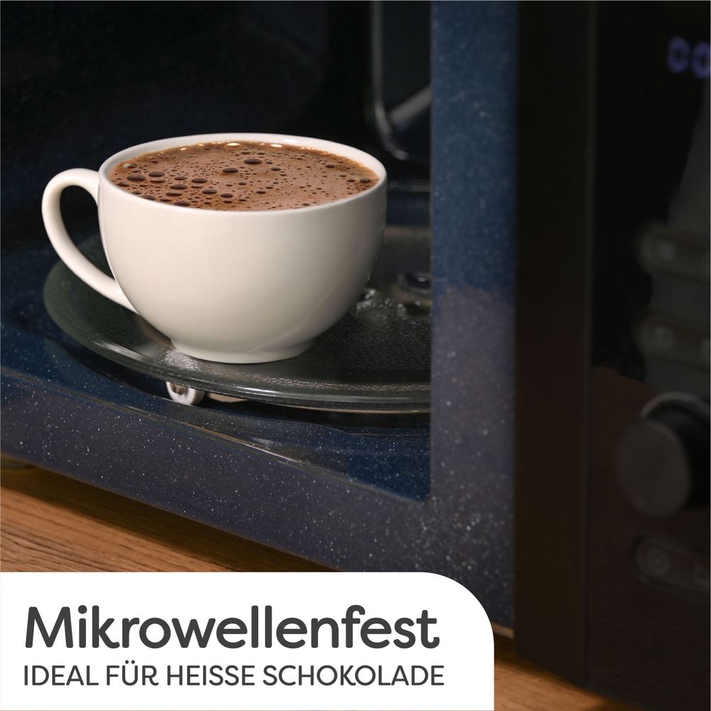 Cosumy Cappuccino Tassen Set 6er mit Untertassen – Kaffeetassen Keramik Bunt – H
