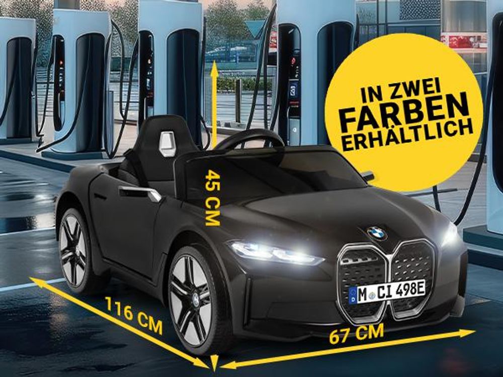 Actionbikes Motors Kinder Elektro Auto BMW i4 | Kinderfahrzeug - Elektroauto mit Fernbedienung - Bluetooth - USB - MP3 - AUX - Ab 3 Jahre (Weiß)