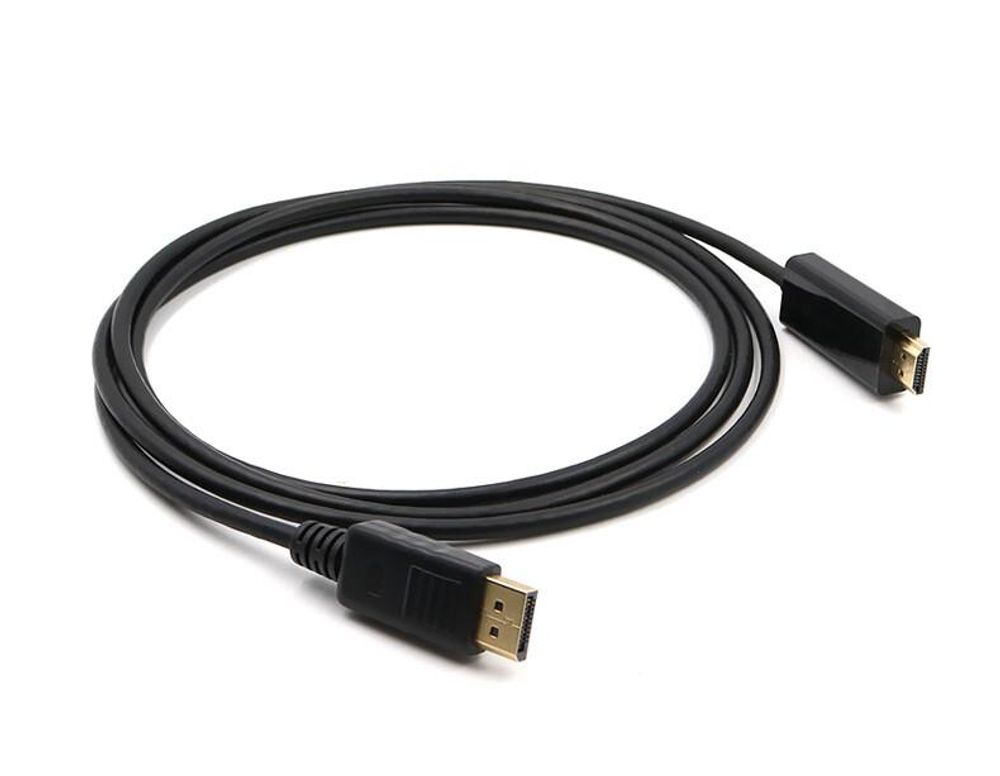 DisplayPort auf HDMI Adapter Kabel 1,8m DP 1.2 HDMI 1.4 4K Full HD 1080p schwarz