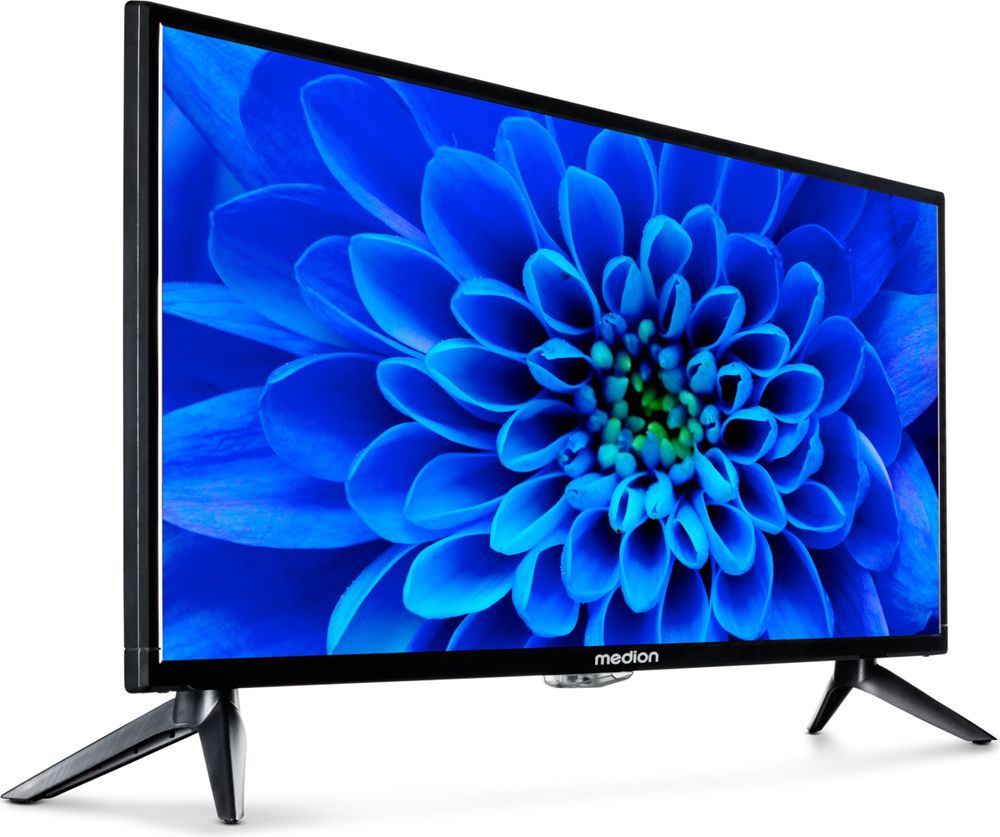 MEDION 59,9 cm (24 Zoll) Full HD Fernseher (perfekt für Camping Wohnmobil LKW Garten, 12V KFZ Car-Adapter, Triple Tuner Receiver, HDMI, USB, MD 824000)