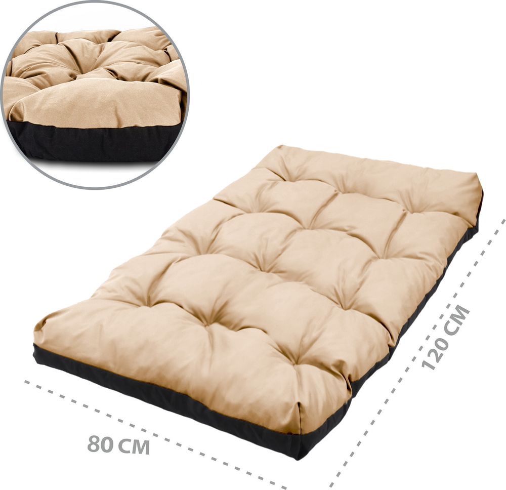 Bankauflage 120x80 cm - Hollywoodschaukel Stuhlkissen Outdoor Polster Bankkissen Sitzkissen für Gartenbank Bodenkissen Lounge-Auflagen Beige