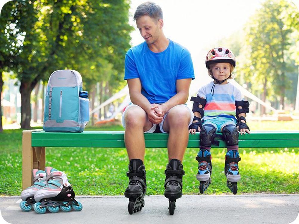 meteor ROX Inlineskates Kinder Inliner Rollschuhe Roller Blades Quad Skates Kinder Inlineskates S 30-33 türkis