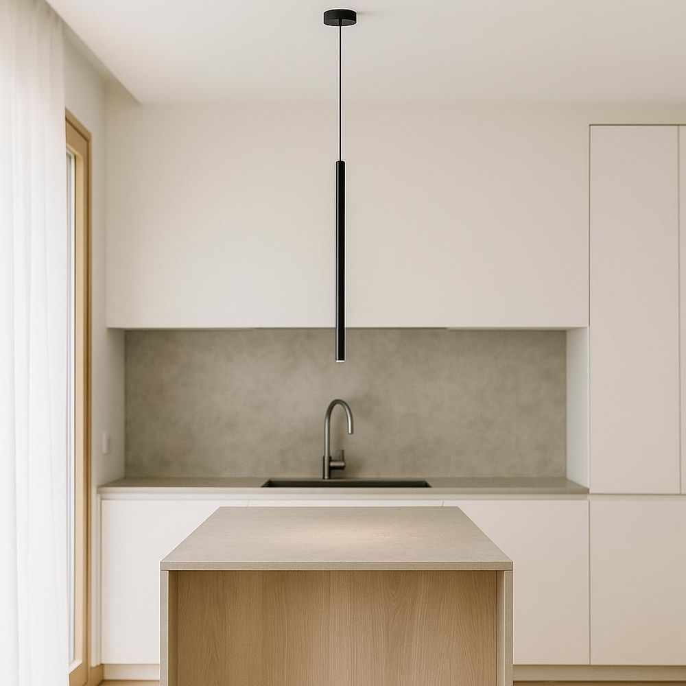 MasterLED Pendelleuchte Piero G9 Schwarz matt – Moderne längliche Hängelampe für Flur, Küche & Esstisch