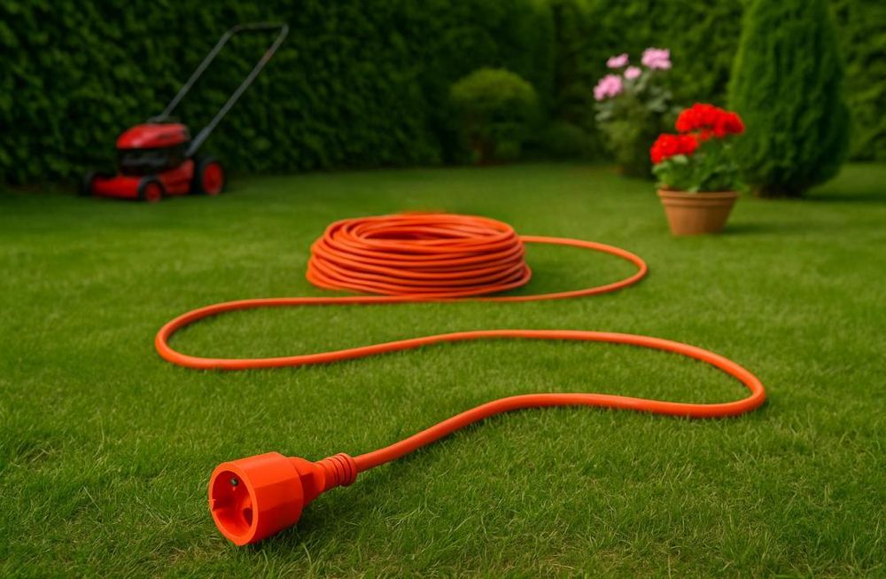SEVICO Verlängerungskabel 50m Stromkabel Verlängerung IP44 SCHUKO Orange Garten Kabel V8
