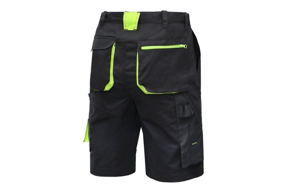 Arbeitsshorts Herren schwarz Gr. L (52) Högert Technik, 58% Baumwolle/40% Polyester, elastisch, verstärkt – REETZ kurze Arbeitshose Berufsbekleidung