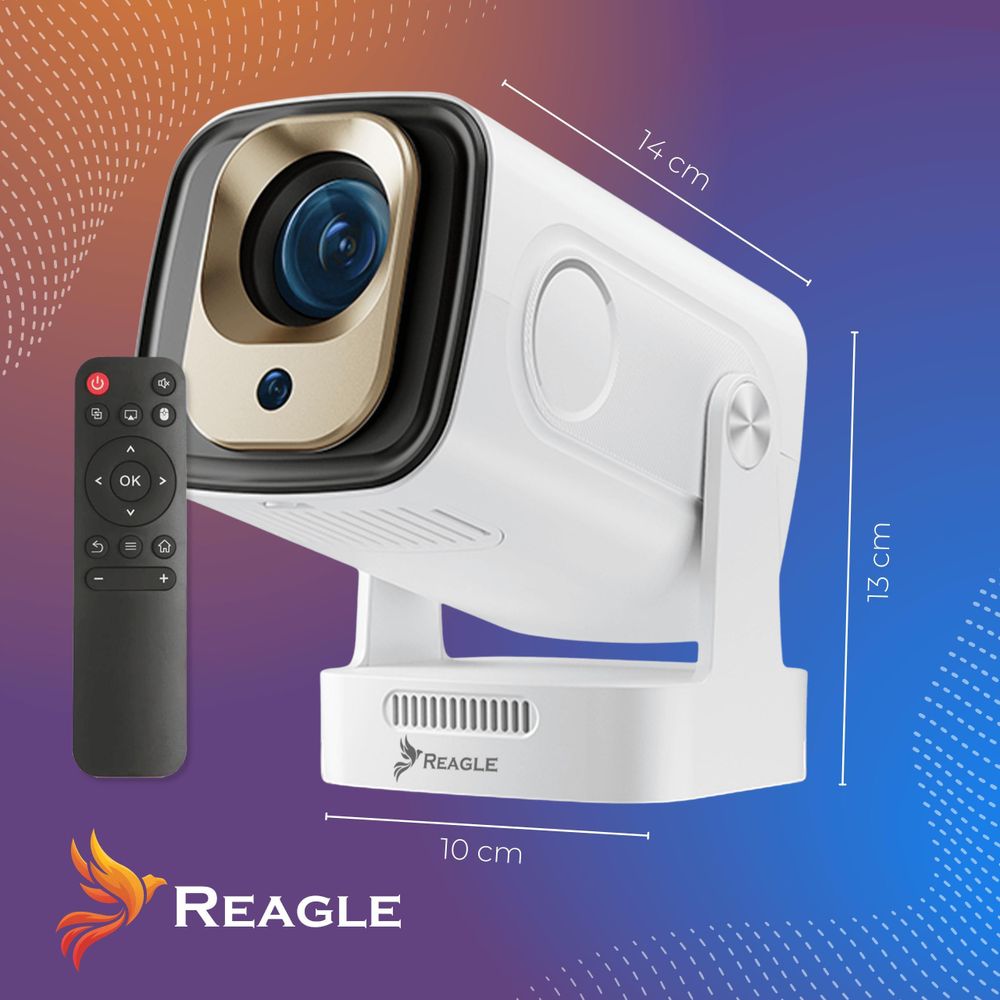 MINI TRAGBARER PROJEKTOR ROTIERENDE LED 4K FULL HD ANDROID 14 SMART WIFI, 180°, Wifi6 Bluetooth
