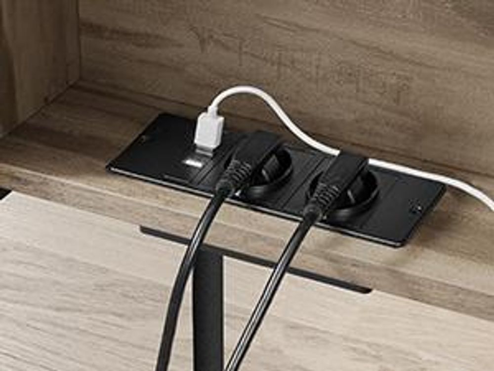 VASAGLE Beistelltisch (1-St), mit Steckdose, 2 AC-Anschlüsse, 2 USB-Anschlüssen