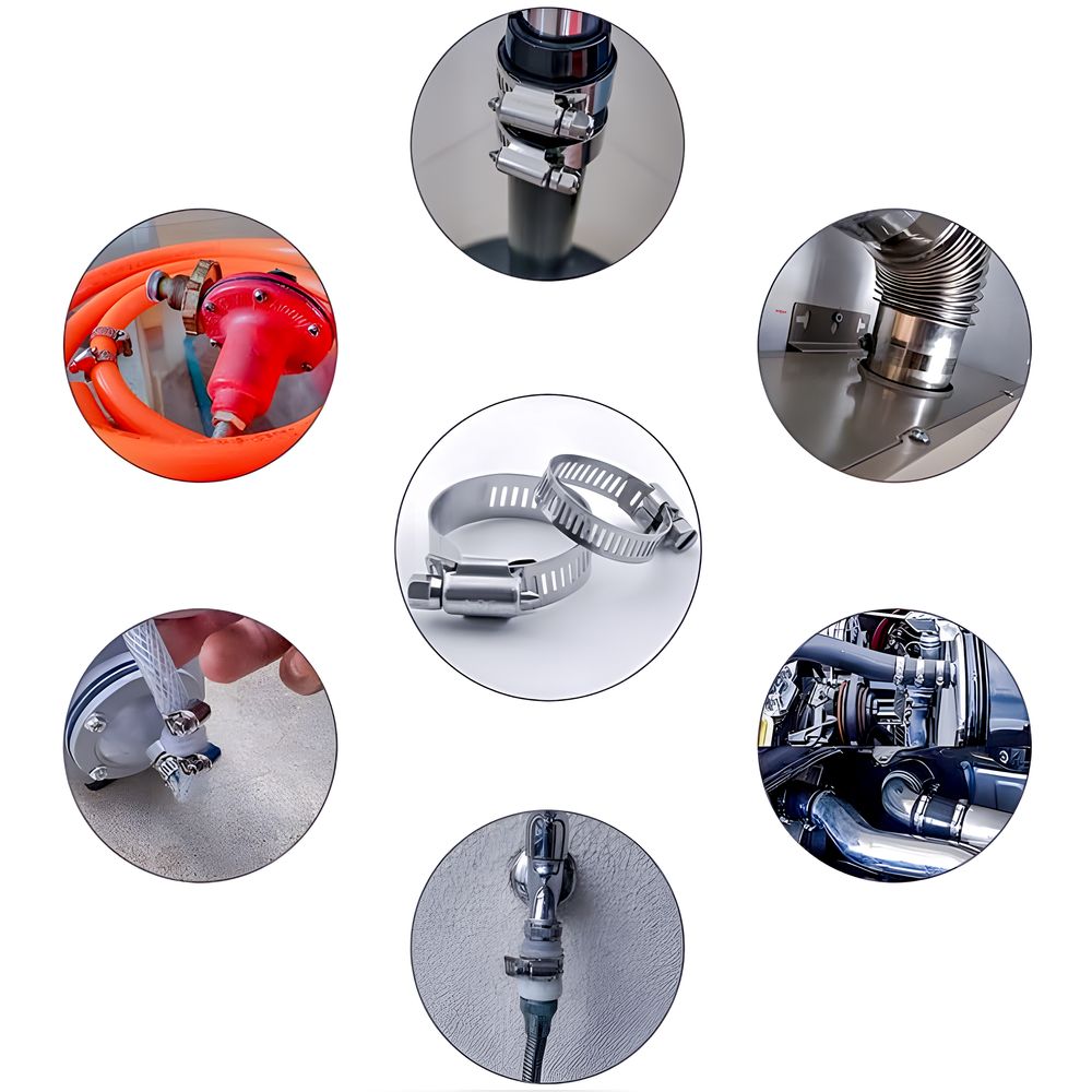 34-tlg Schlauchschellen-Set 16-32 mm mit Kasten, Schneckengetriebe Metall, Metallklemme, Retoo
