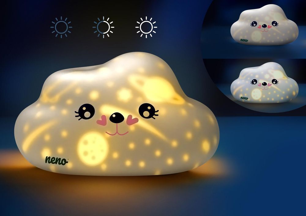 Neno Cosmo LED Kinder Nachtlampe aus Silikon mit USB-C und 3 Helligkeitsstufen