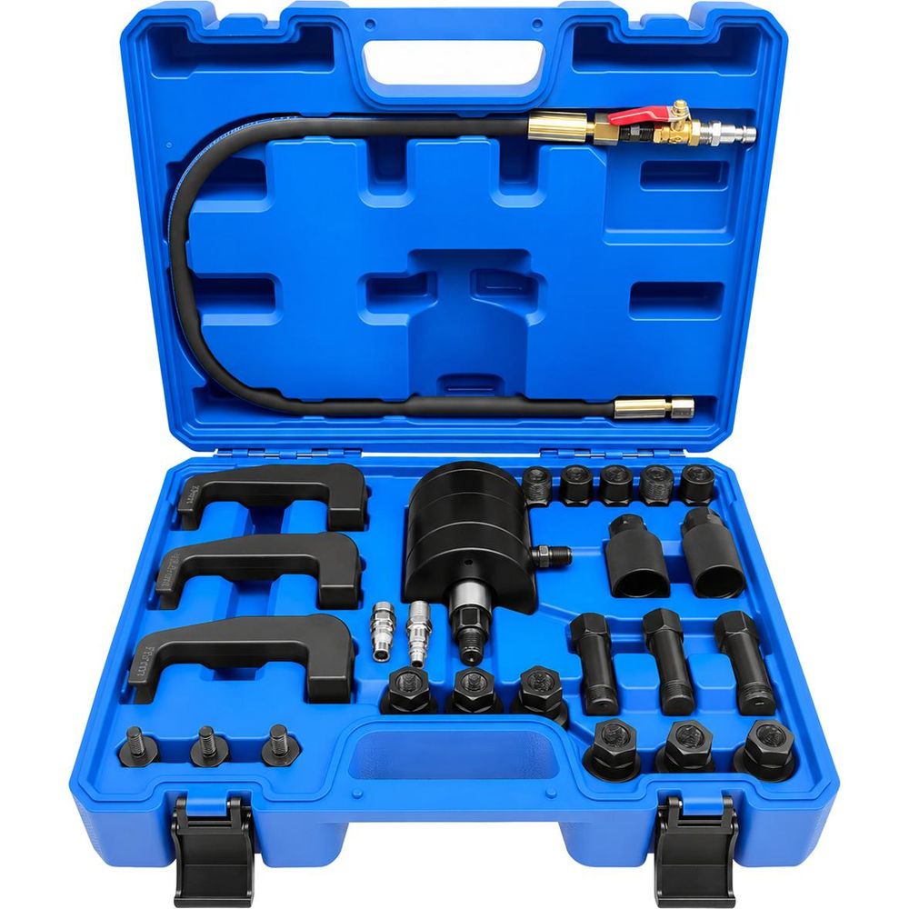 LUXTOM | Diesel Einspritzdüsen Abzieher, mit Adaptern, 24TLG, Pneumatischer Injektor Abzieher, Kompatibel mit Bosch Delphi Denso Siemens