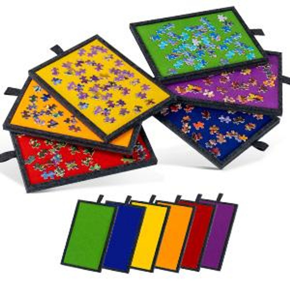 Puzzlebrett, Puzzletisch, Puzzle Plattform, 2-in-1 Puzzleständer & Abdeckung, mit 6 Schubladen, Tragbare Puzzle-Aufbewahrung für 1000 Teile