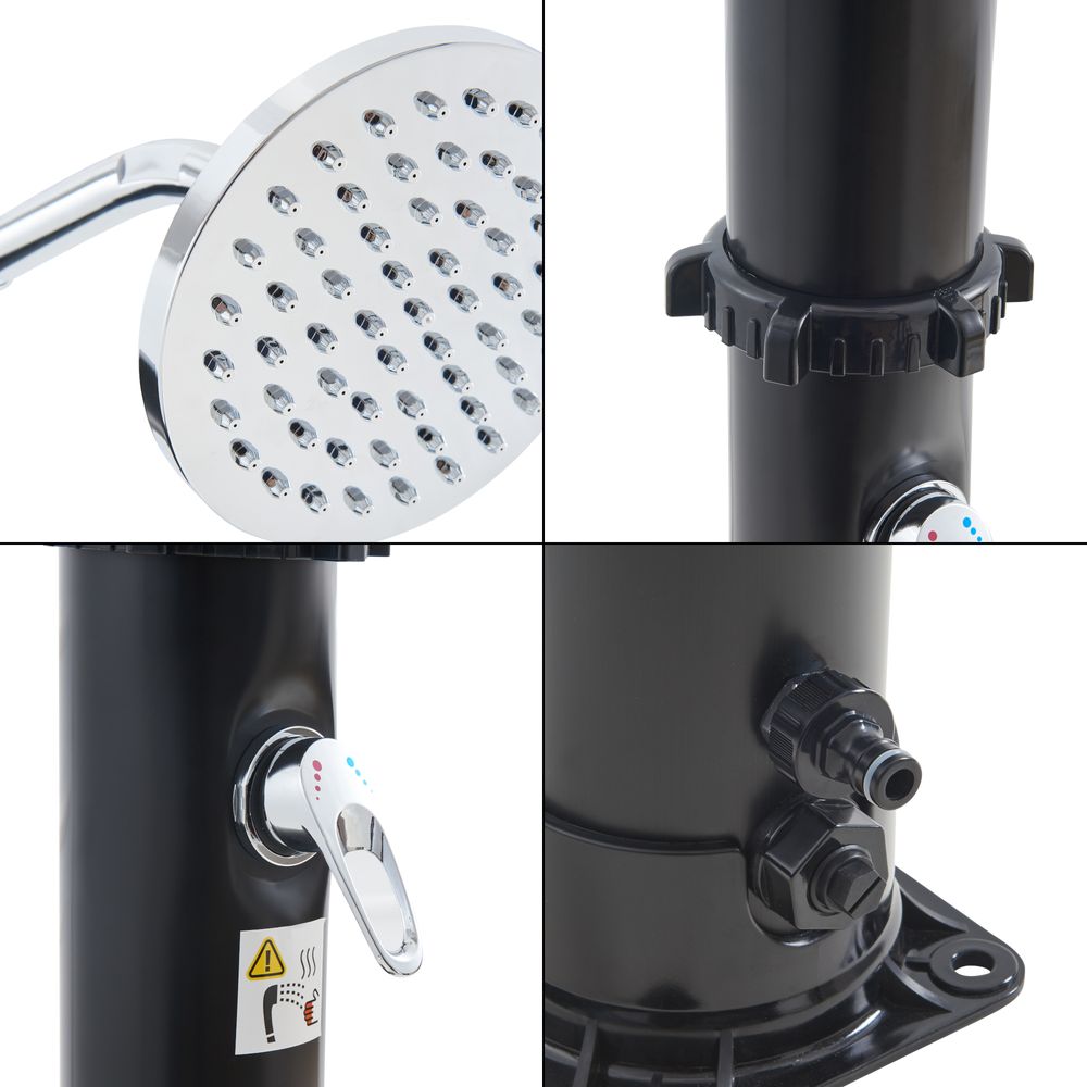 Solardusche 'Frerievn' mit Fußdusche 18L schwenkbarer Duschkopf 215 cm