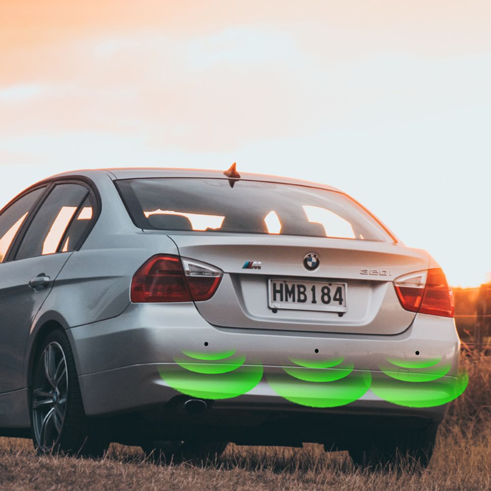 Qiilu Einparkhilfe Set - 4 Sensor Parkassistent Mit LED Anzeige Für Auto