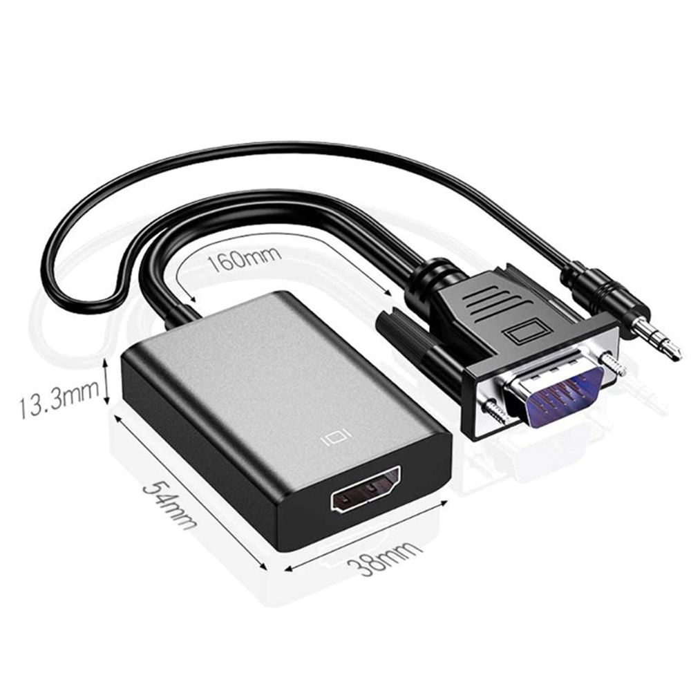 VGA auf HDMI Adapter VGA mit Audio und USB Ladekabel Kabel 1080P 60HZ Stecker Buchse Converter Alter PC TV Monitor Konverter Projektor HDTV Retoo
