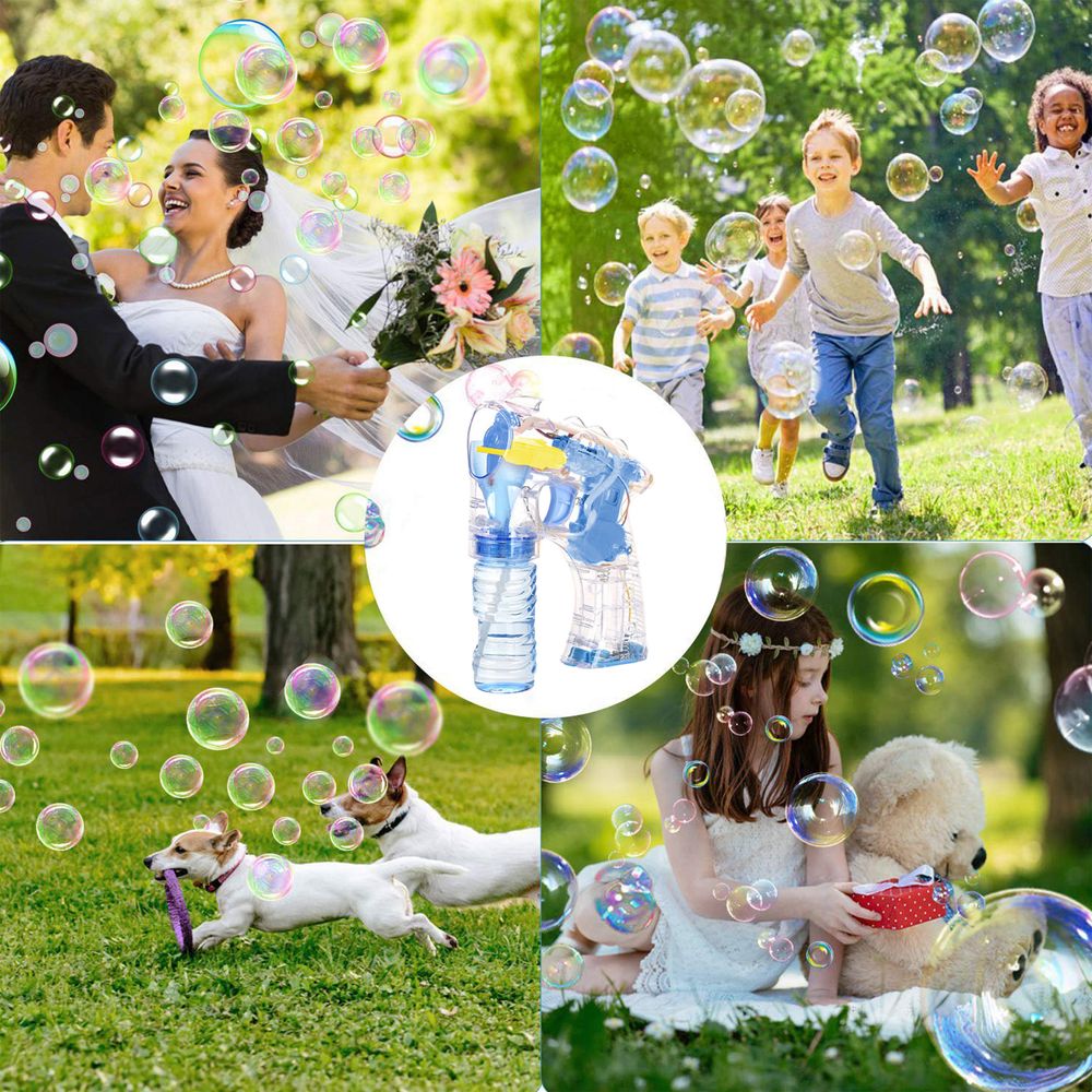Seifenblasenpistole Seifenblasenmaschine für Kinder LED-Lichtpistole Seifenblasen Bubble machine Pistole Blasenmaschine für Geschenk Party Retoo