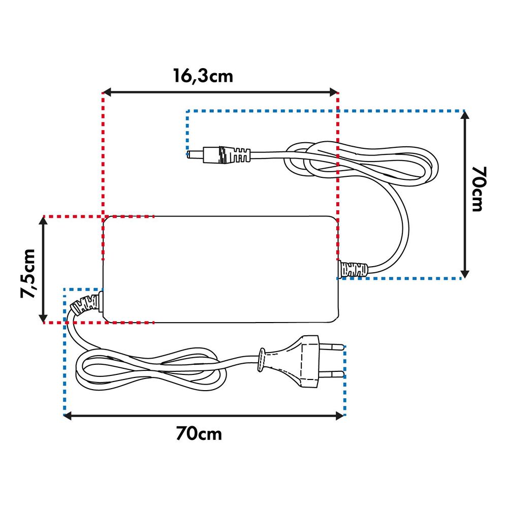 Universelles Ladegerät / Netzteil für E-Scooter 54,6 V DC 2 A, max. 110 W Schnellladung 6 Stecker MCE665 Maclean Energy