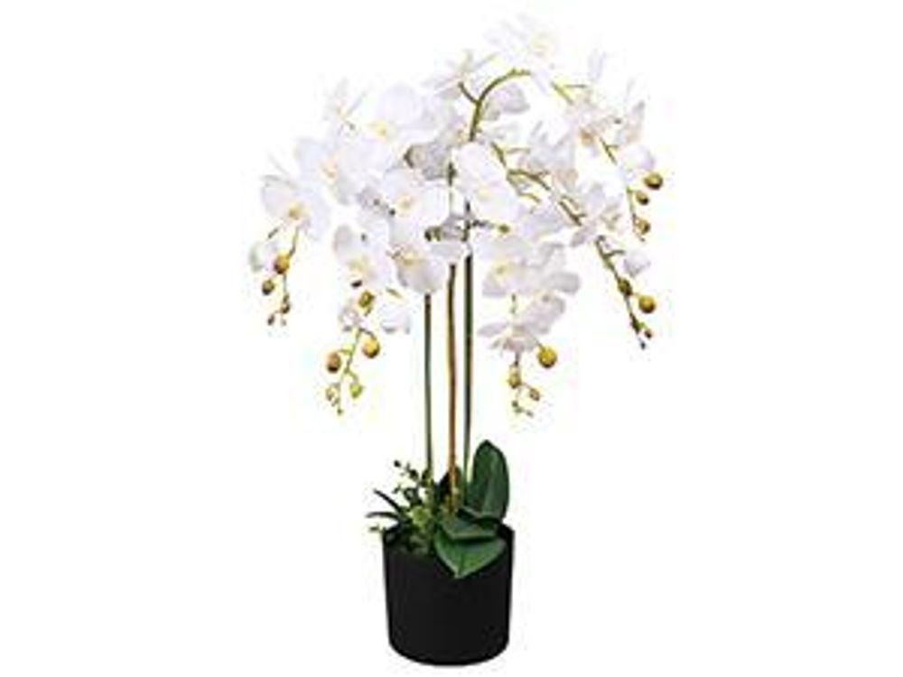 vidaXL Orchidée artificielle avec pot 75 cm blanc