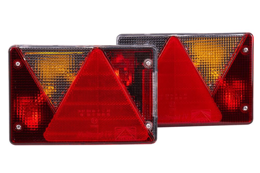 ASPÖCK Multipoint IV Rückleuchten Set links und rechts 7 Funktionen 12 V 200 x 136 x 56 mm IP64 Bajonett 5-Pin E4 ADR für Anhänger