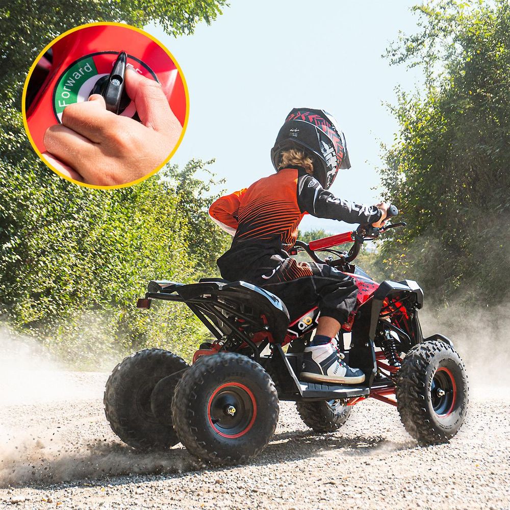 Elektro-Kinderquad Reneblade | 1000 Watt - Kinder Pocket Quad bis 24 km/h - Elektroquad - Elektro Auto - LED - 12V Batterie - Bis 65 Kg (Schwarz/Blau)