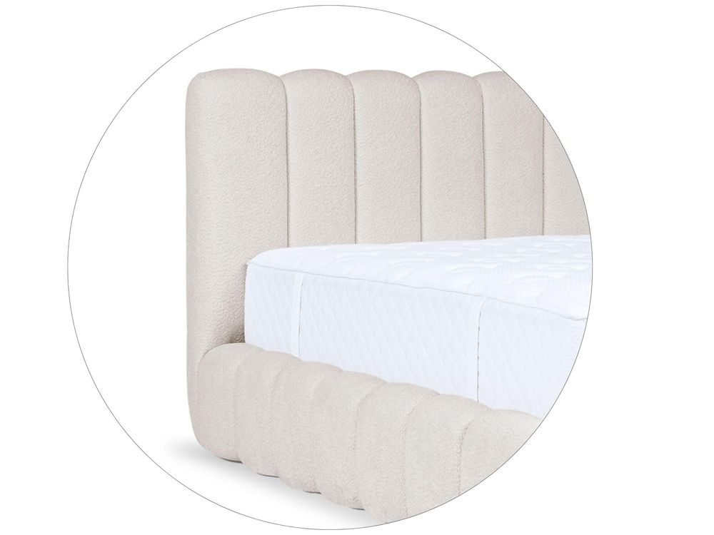 FURNISTAR Polsterbett CHLOE mit Bettkasten 120x200, Doppelbett mit Stauraum, Lattenrost, Boxspring-Optik, ohne Matratze, Hellcreme
