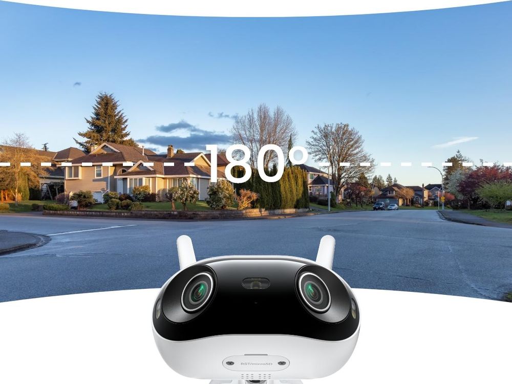 Reolink Elite WiFi, 4K 8MP Plug-in Überwachungskamera, Dual-Objektiv, Dualband Wi-Fi 6, 180° Panoramablick, Farbnachtsicht, Smarte Erkennung
