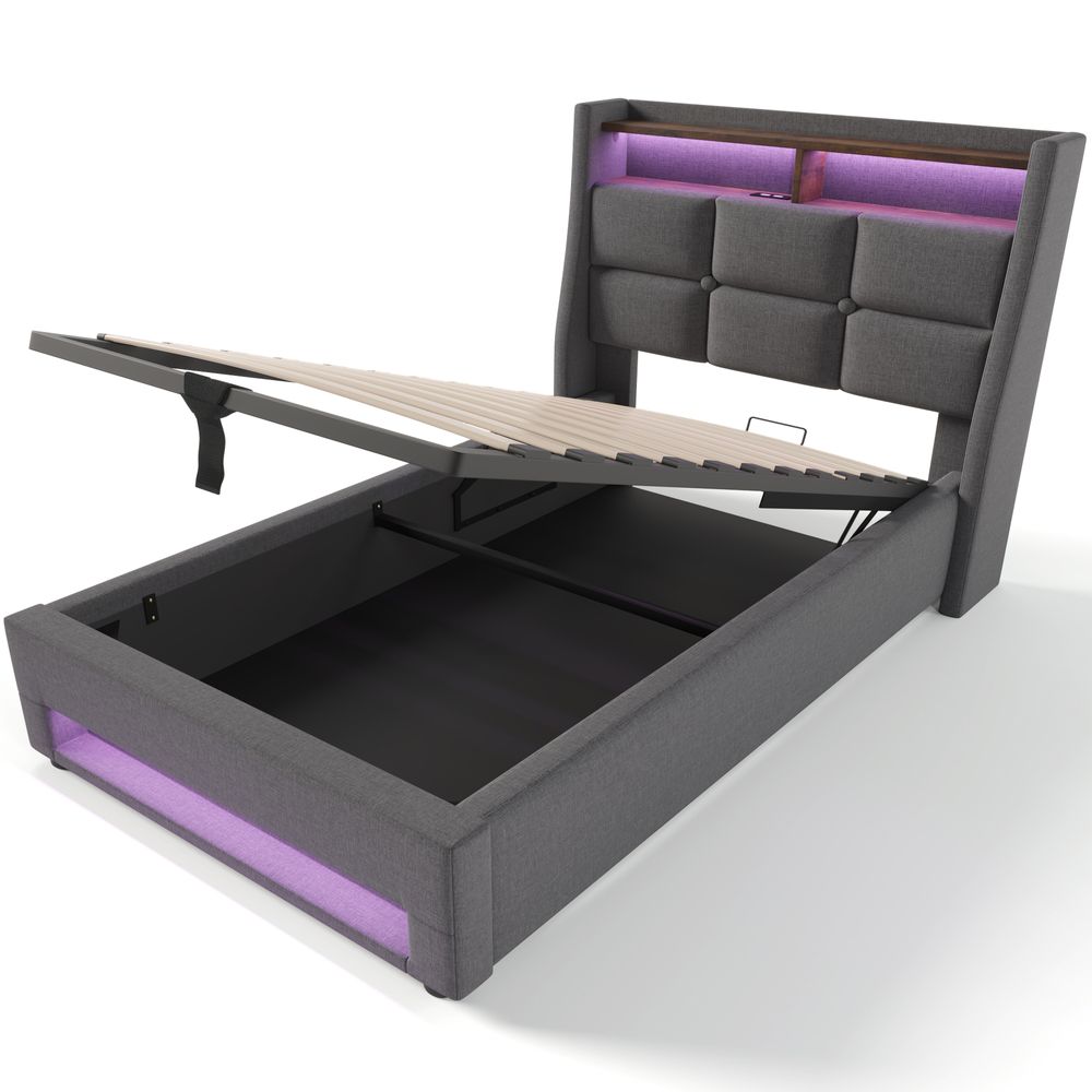 Bett mit led
