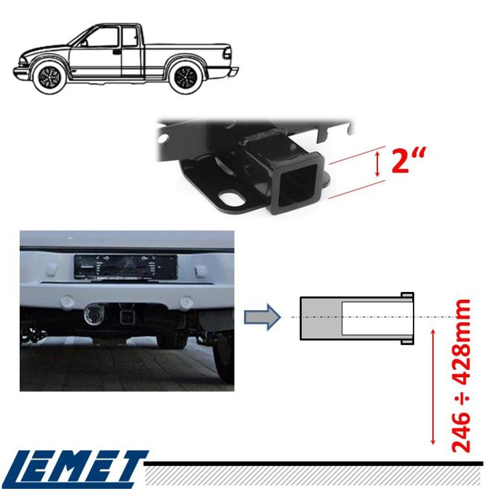 2-Zoll AHK-Adapter Kombikupplung Maulkupplung für Toyota Land Cruiser V 2007-