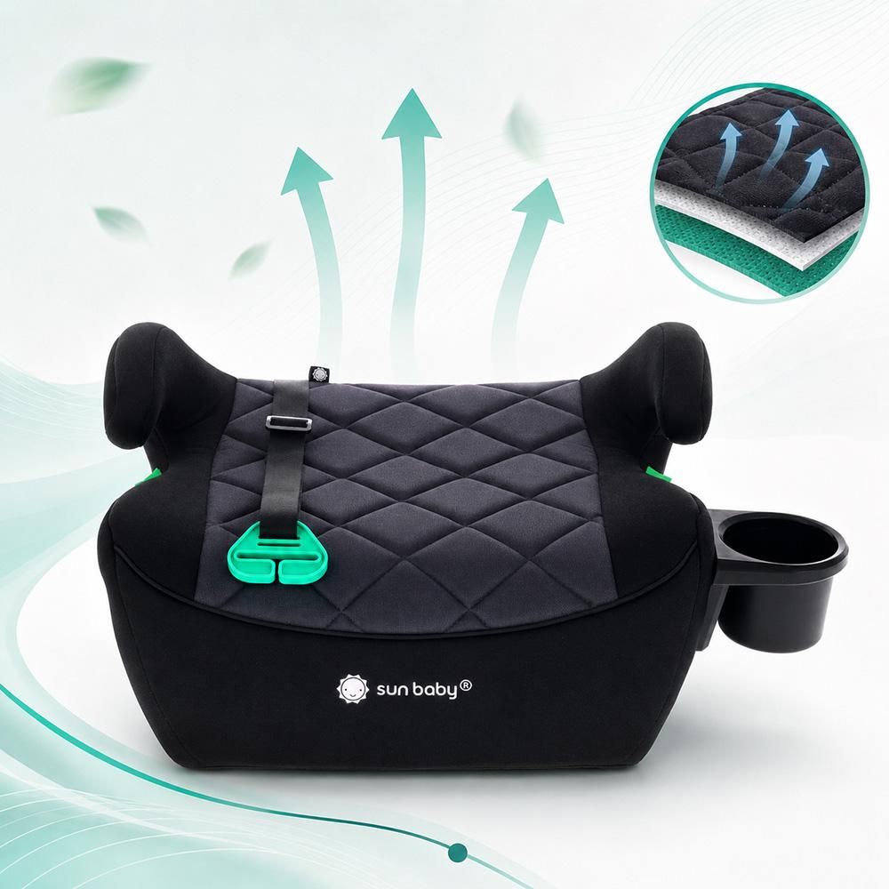 Podsedák Dětský podsedák Autosedačka Booster sedadlo Dětská autosedačka ISOFIX 125–150 cm Držák na nápoje LittleNestPro černý Sun Baby