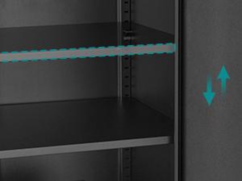 SONGMICS Aktenschrank, Mehrzweckschrank, Büroschrank, 180 cm, 2 Schlösser, verstellbare Ablagen, Aufbewahrungsschrank aus Stahl