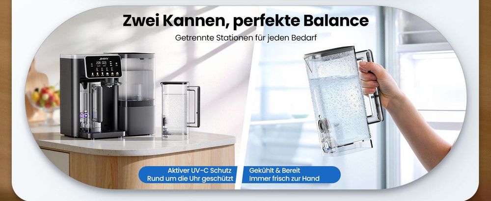 JIMMY R9 Pro, Aufsatz-Wasserfilter, 5,5 l, Schwarz, Transparent