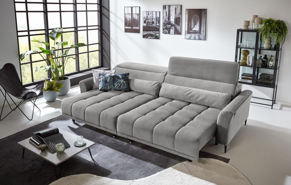 Big-Sofa Wolve – XXL-Sofa mit elektrischer Sitztiefenverstellung und m Cordstoff