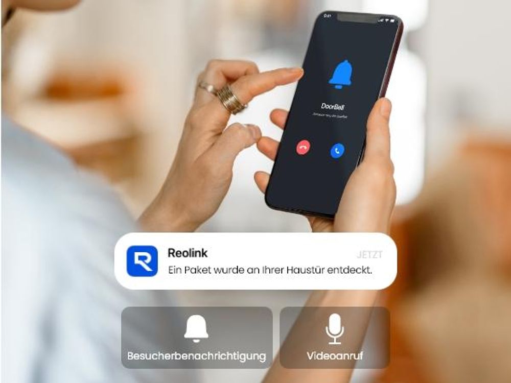 Reolink 2K 4MP Video Doorbell Battery mit Chime, Smart-Erkennung & mehrere Klingeloptionen, 2,4/5GHz WiFi, Nachtsicht, 2-Wege-Gespräch, Schwarz