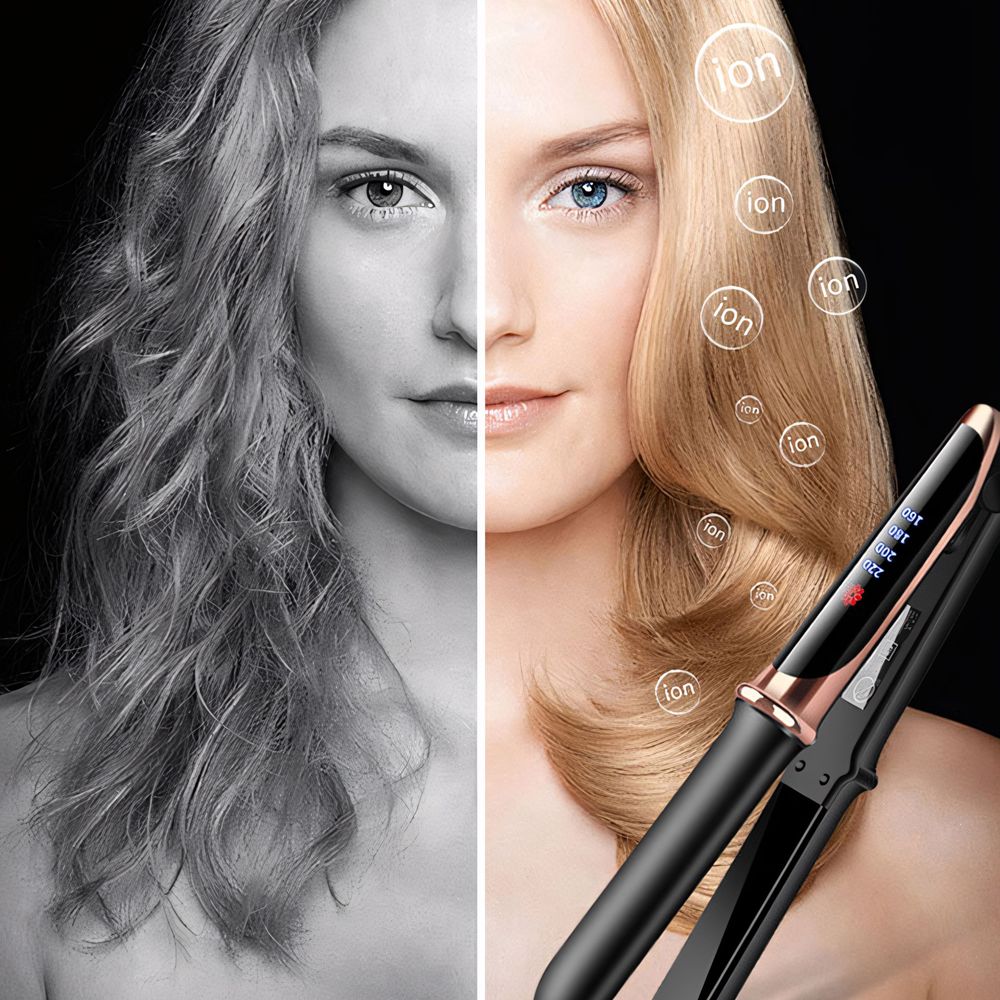 Glätteisen für Locken & Glätten - Einstellbare Temperatur, Keramik Haar Straightener, 2 in 1 Haarglätter 160-220°C 31cm Schwarz Retoo