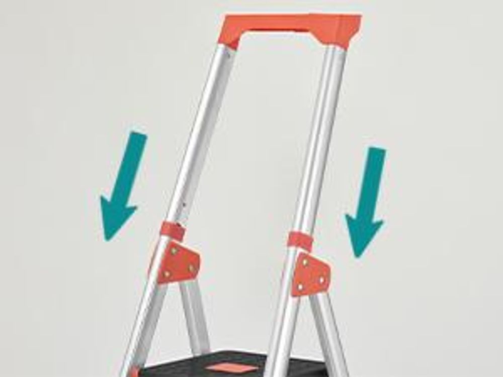 SONGMICS Leiter mit 6 Stufen, Aluleiter, mit Handlauf, Werkzeugschale