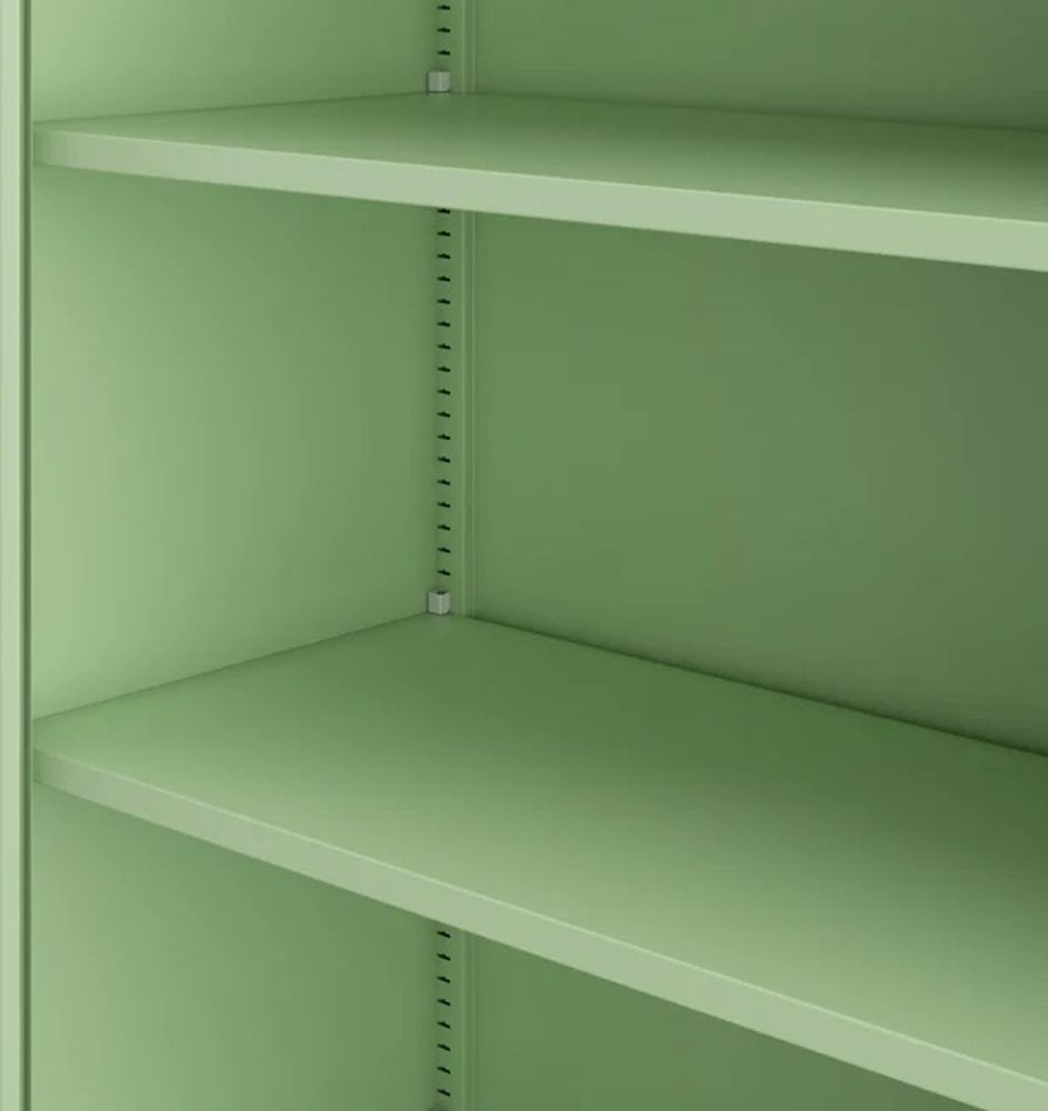 Kleiner Aktenschrank C001B Büroschrank mit Flügeltüren Metallschrank Lagerschrank Pulverbeschichtet Stahlblech Abschließbar 92,5 x 90 x 40 cm, Farbe: Pastellgrün