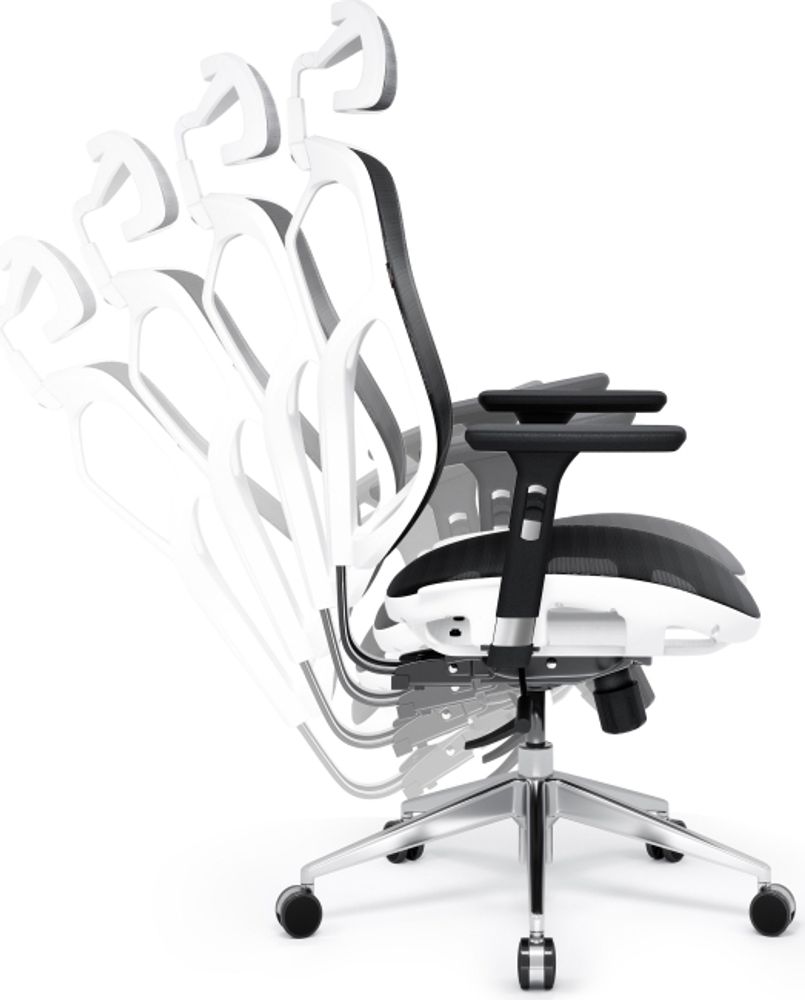 Diablo V-Basic Bürostuhl Chefsessel Netzstoff verstellbare Armlehnen höhenverstellbar ergonomisch Farbwahl Farbe: Weiß/schwarz