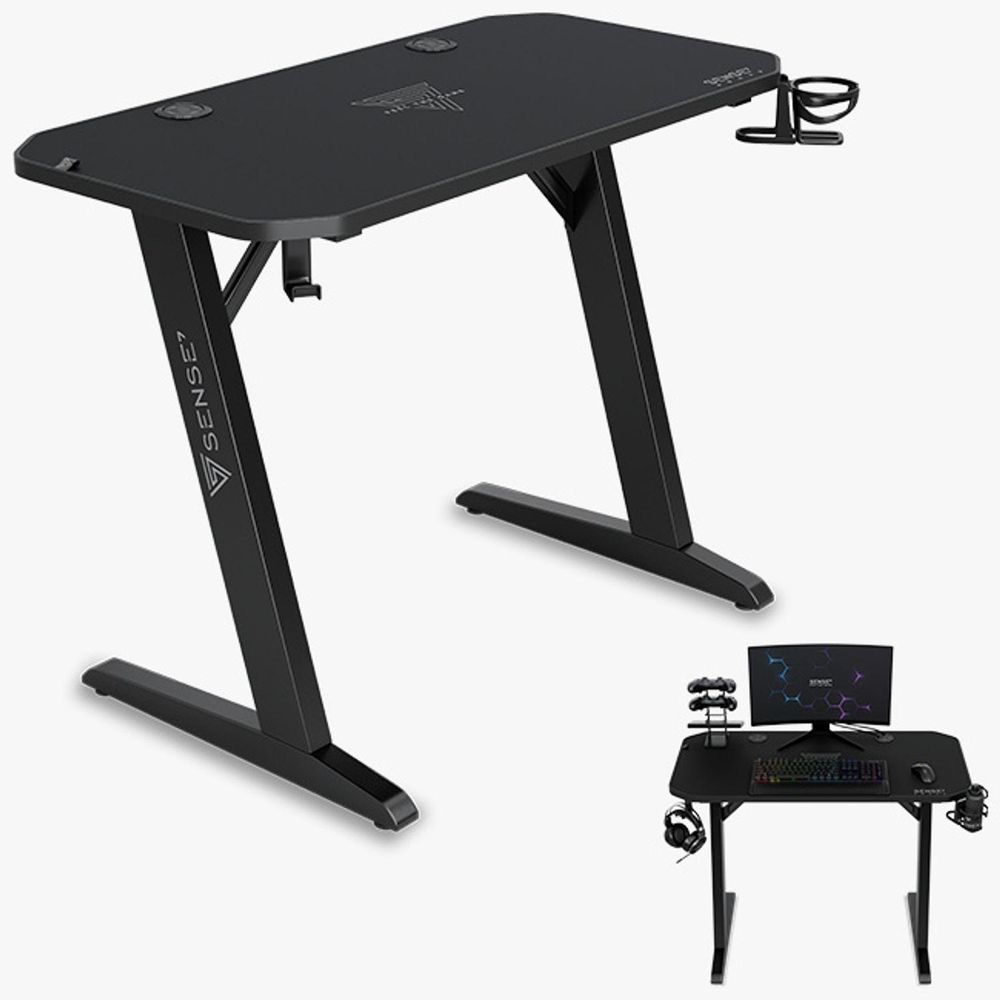 SENSE7 Nomad Classic – stół do gier, biurko 100 x 50 cm, podkładka pod mysz XXL, stół komputerowy, stół do komputera, biurko dla graczy, małe biurko, wyposażenie pokoju młodzieżowego