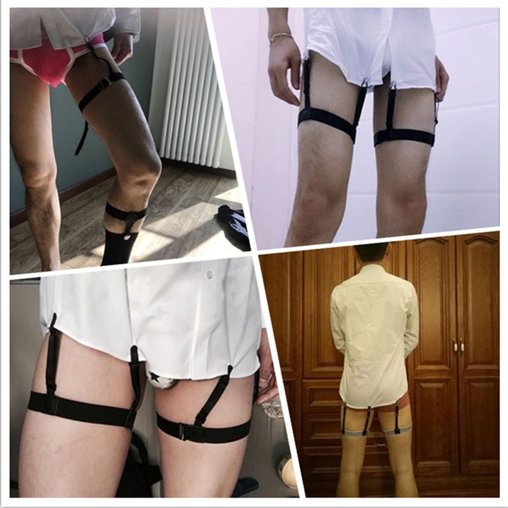 Hemdhalter Schellen Adjustable Hemd-Halter Starke Clips Verstellbare Hosenträger Einheitsgröße Uni Hemd Halter Geschäftsleute 1 Paar Retoo