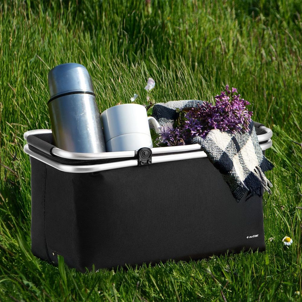Outtec® Thermo-Picknickkorb, Faltbar Thermotasche, Picknick Korb, Kühltasche, Thermokorb, Einkaufskorb, Isolierkorb - 29 Liter, 47 x 27 x 22 cm