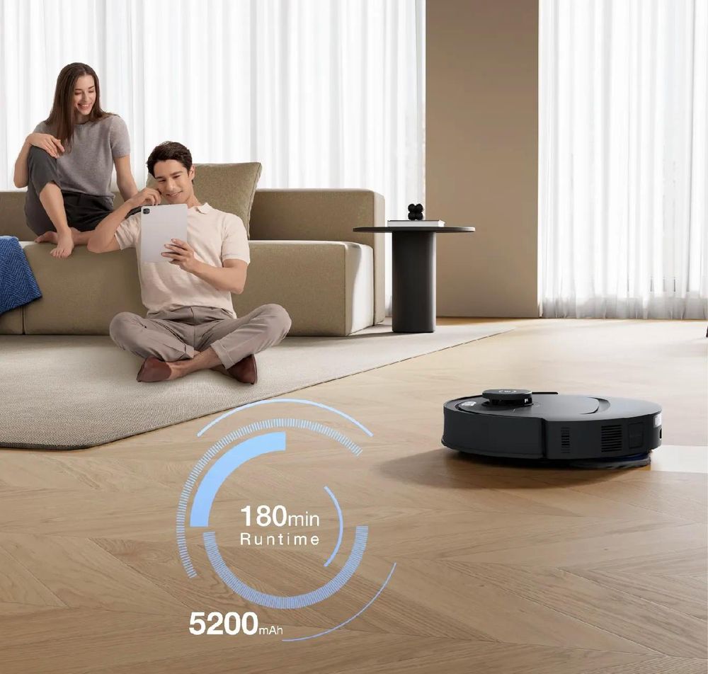 ECOVACS DEEBOT T30e Omni Staubsauger Roboter mit 1L Original-Reinigungsflüssigkeit, 25000Pa Saugroboter mit Wischfunktion Wischroboter Schwarz